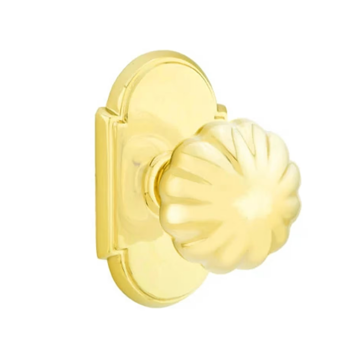 Transitional "Heritage" Flower Door Knob in Unlacquered Brass - Forge Hardware Studio