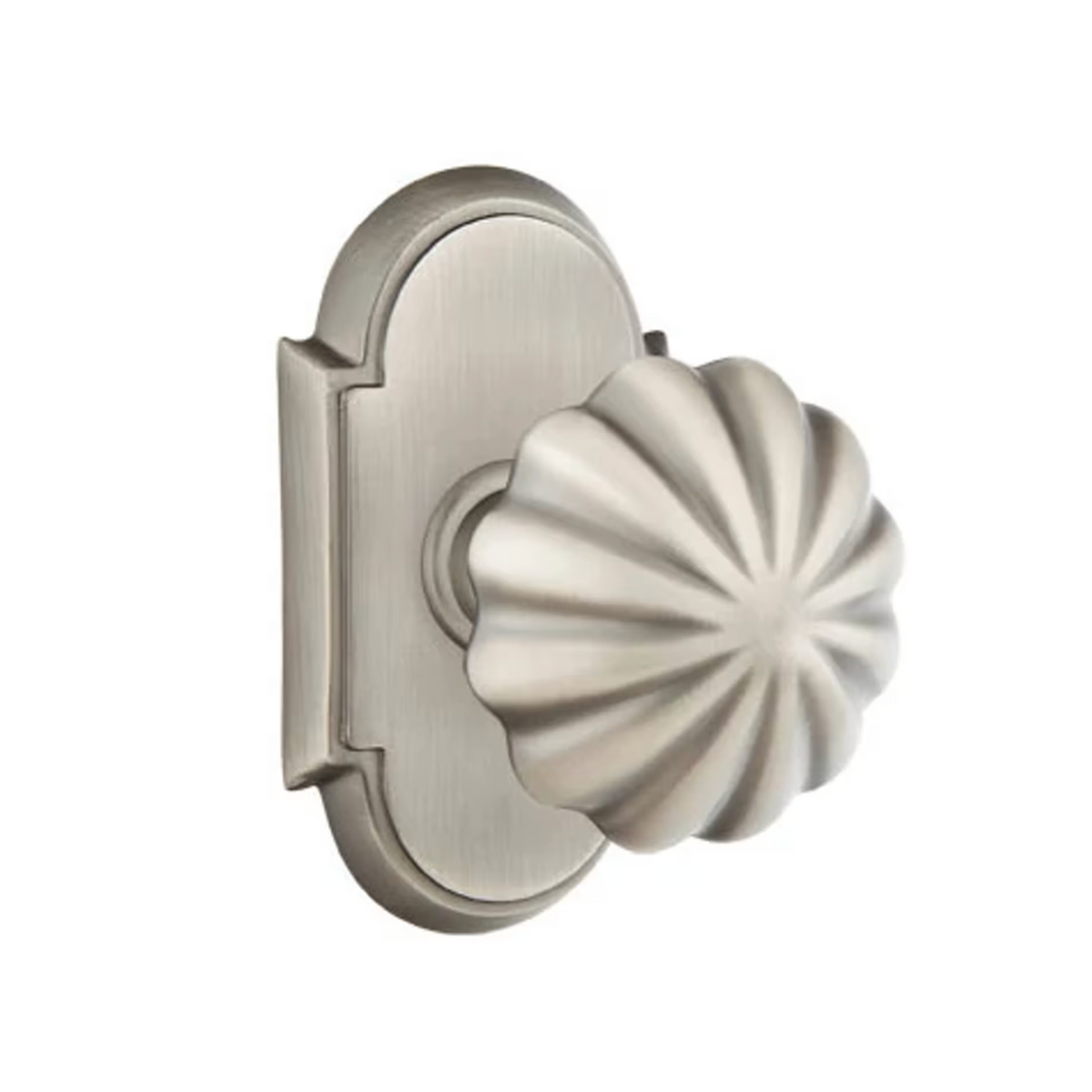 Transitional Pewter "Heritage" Flower Door Knob - Forge Hardware Studio