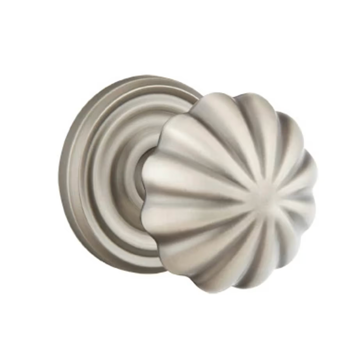 Transitional Pewter "Heritage" Flower Door Knob - Forge Hardware Studio