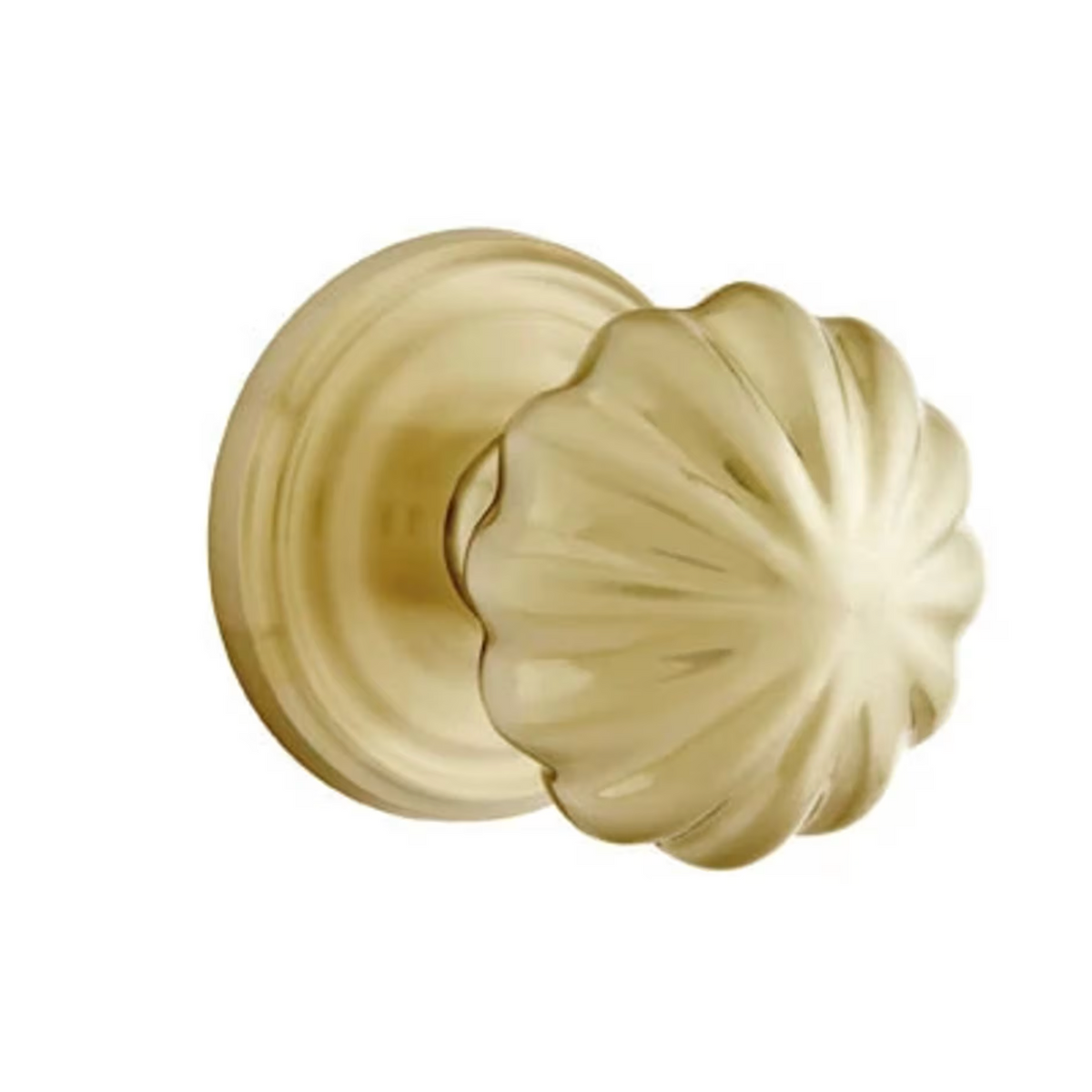 Transitional "Heritage" Flower Door Knob in Satin Brass - Forge Hardware Studio