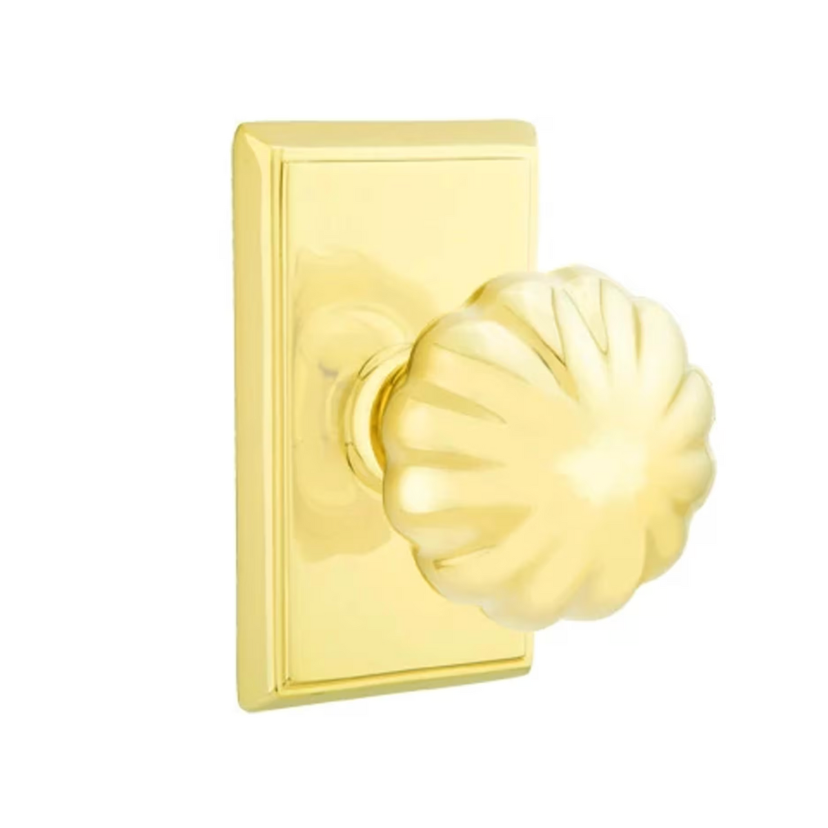 Transitional "Heritage" Flower Door Knob in Unlacquered Brass - Forge Hardware Studio