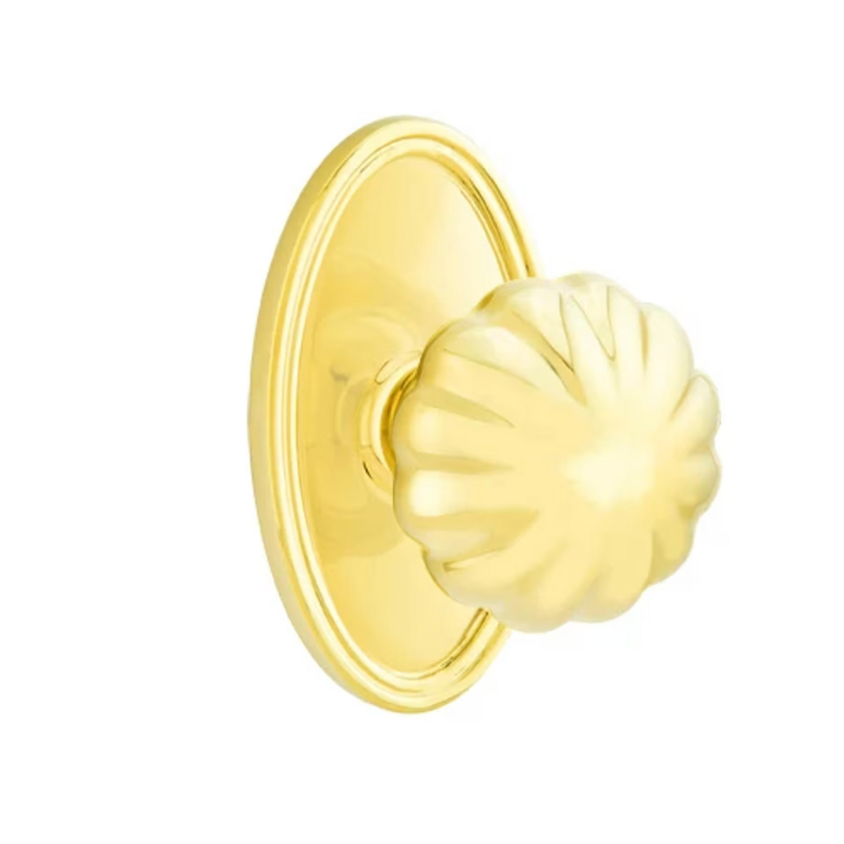 Transitional "Heritage" Flower Door Knob in Unlacquered Brass - Forge Hardware Studio