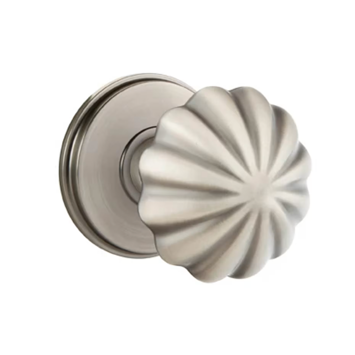 Transitional Pewter "Heritage" Flower Door Knob - Forge Hardware Studio