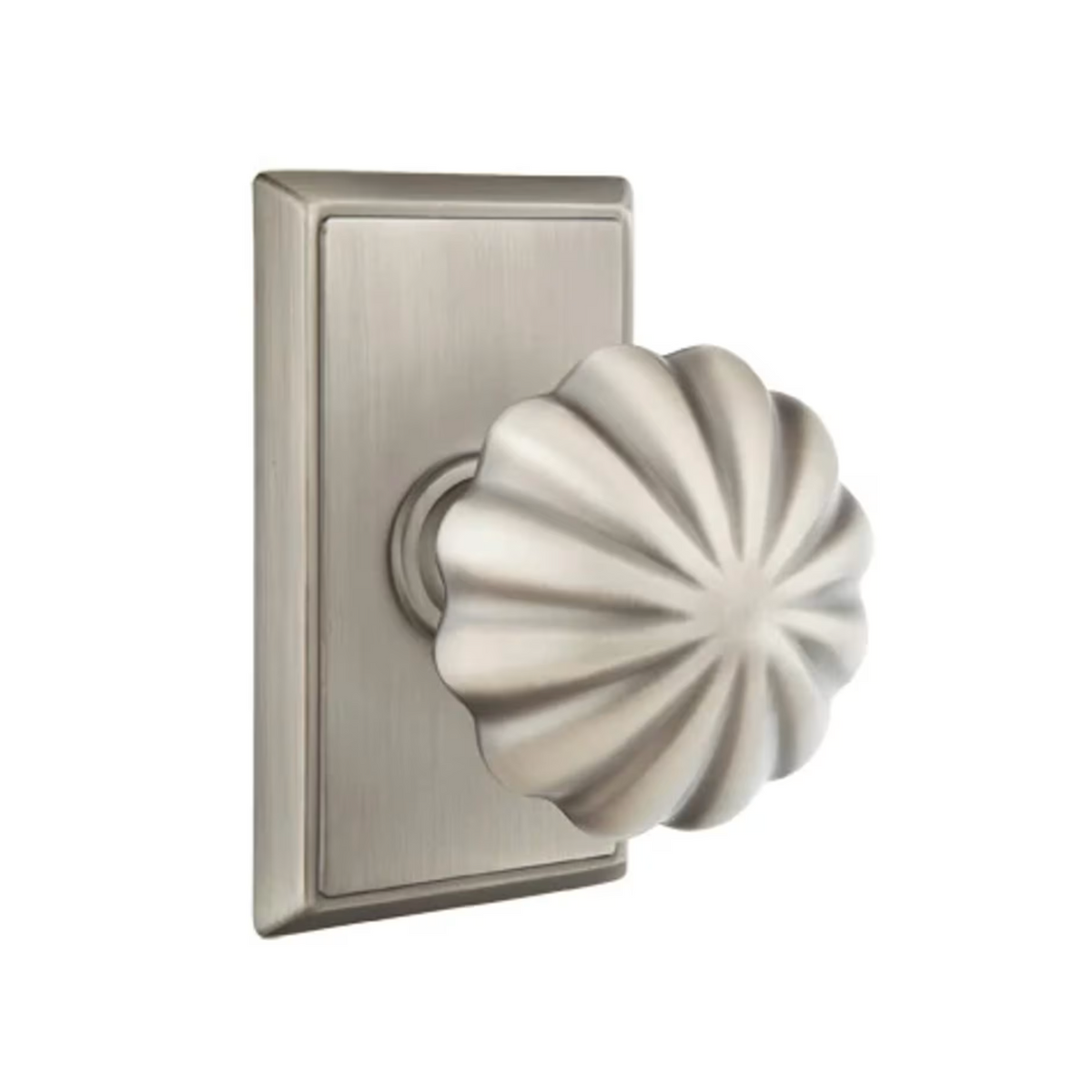 Transitional Pewter "Heritage" Flower Door Knob - Forge Hardware Studio