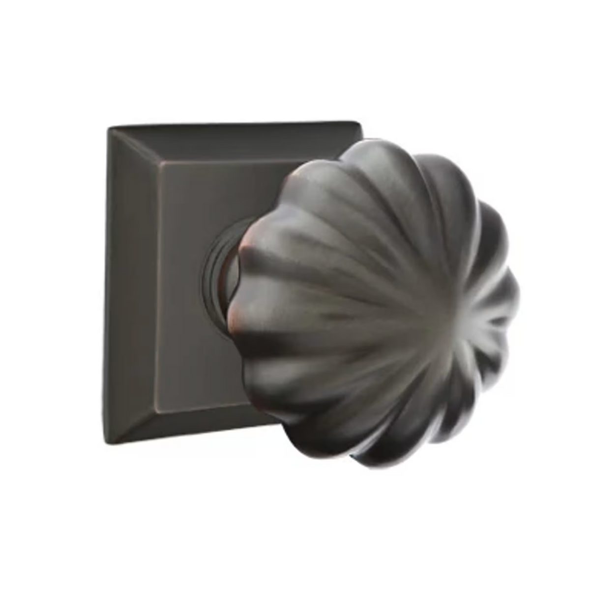 Transitional Oil Rubbed Bronze "Heritage" Flower Door Knob - Forge Hardware Studio