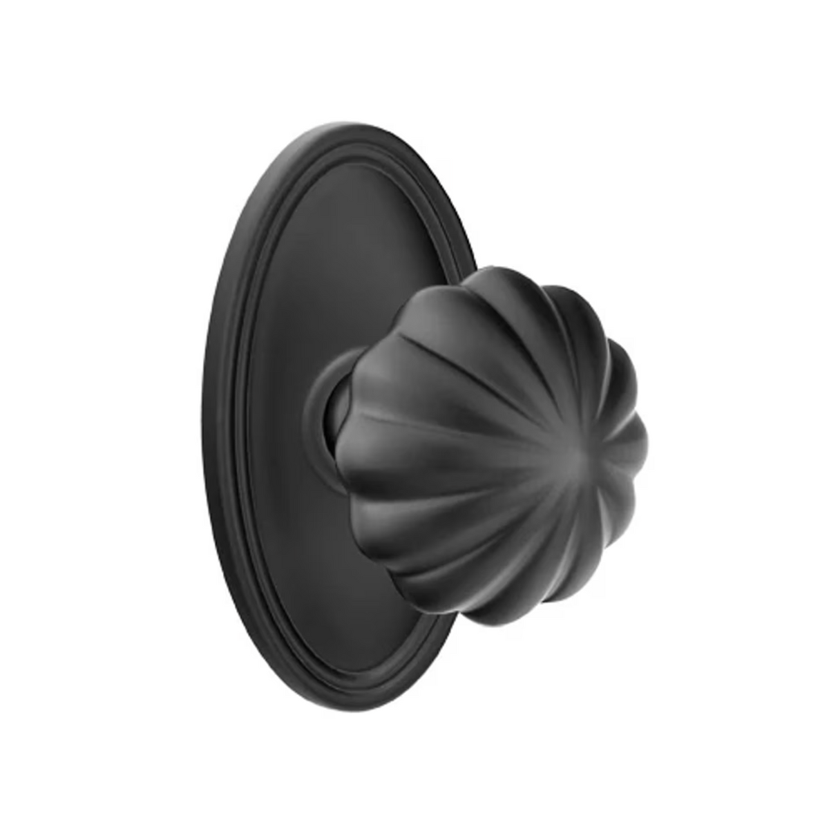 Transitional Matte Black "Heritage" Flower Door Knob - Forge Hardware Studio