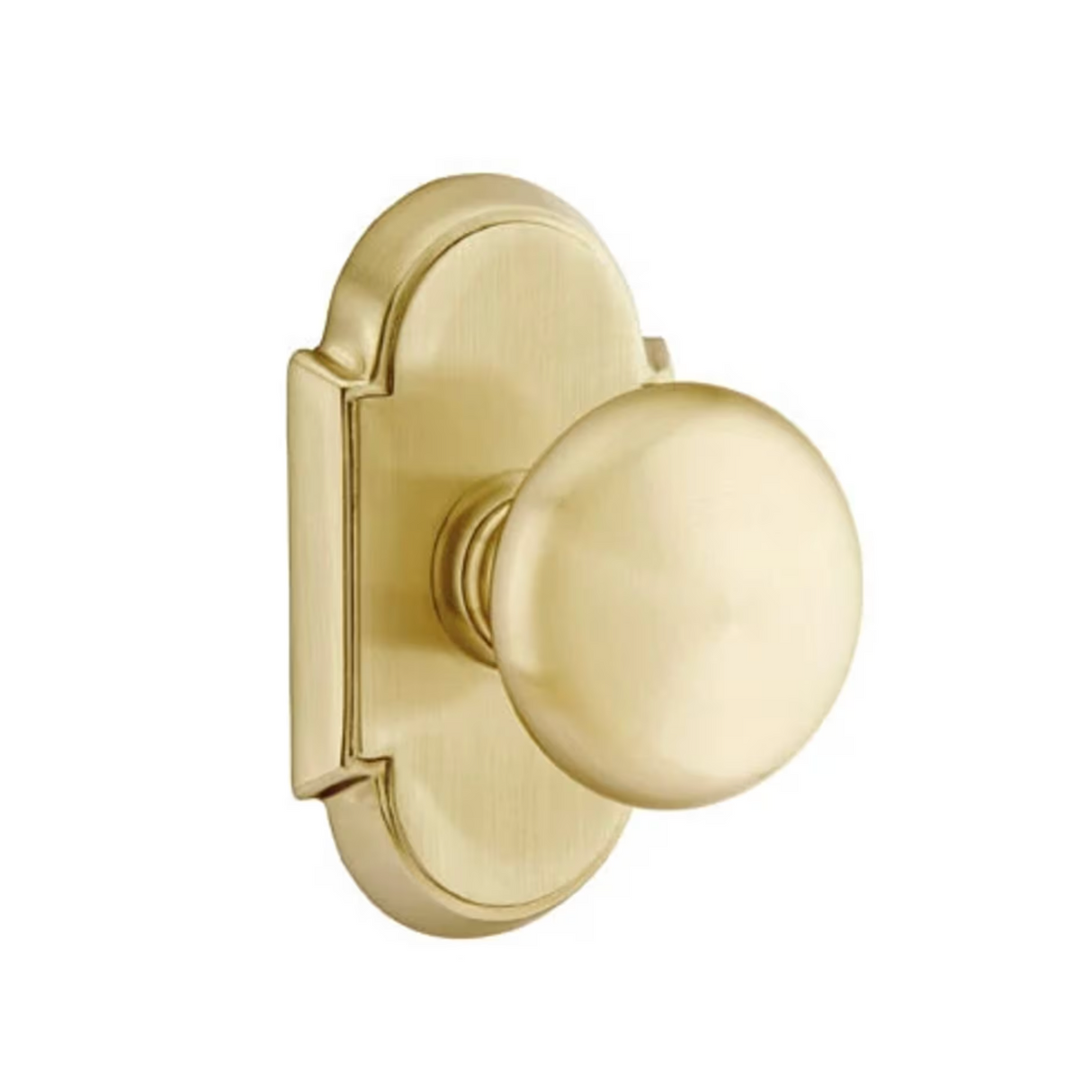 Transitional Satin Brass "Heritage" Round Door Knob - Forge Hardware Studio