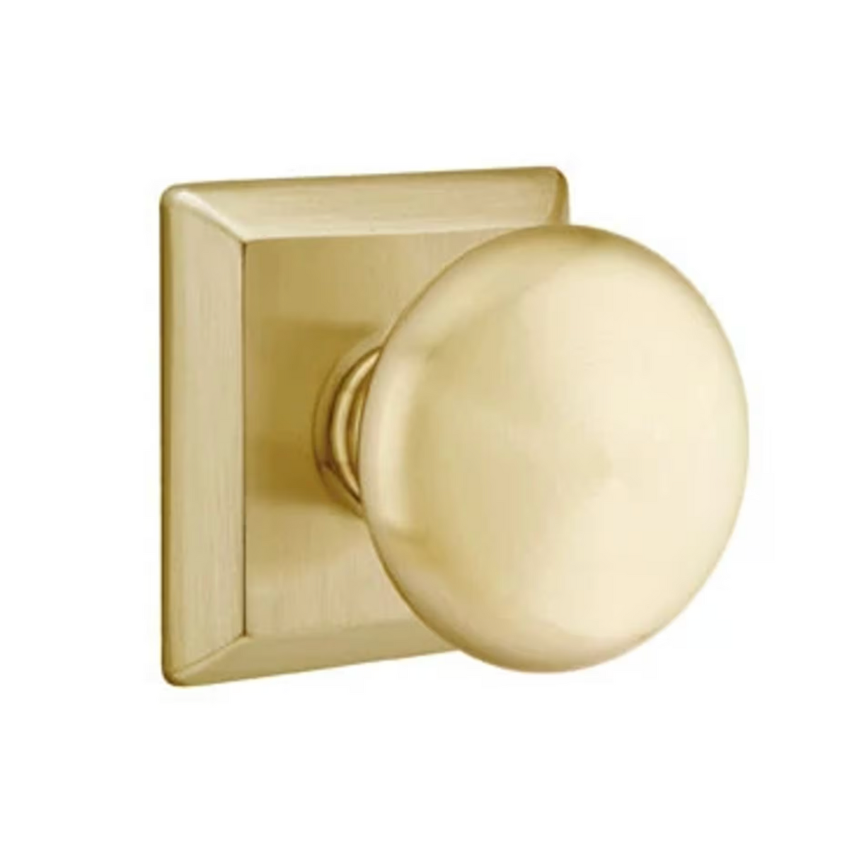 Transitional Satin Brass "Heritage" Round Door Knob - Forge Hardware Studio