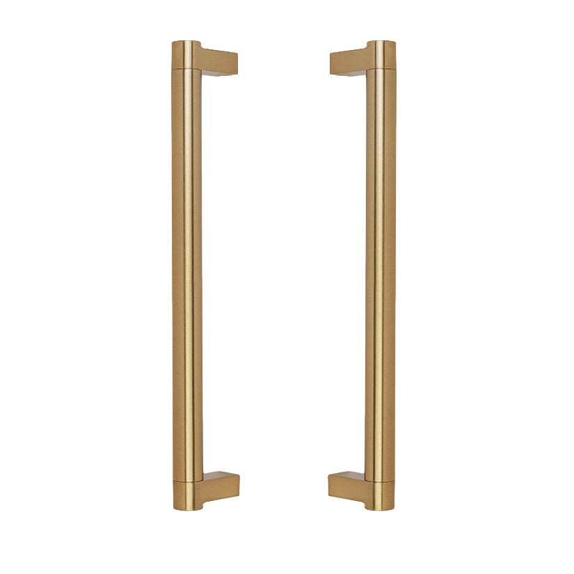 Champagne Bronze Smooth Glass Shower Door Handles - Forge Hardware Studio