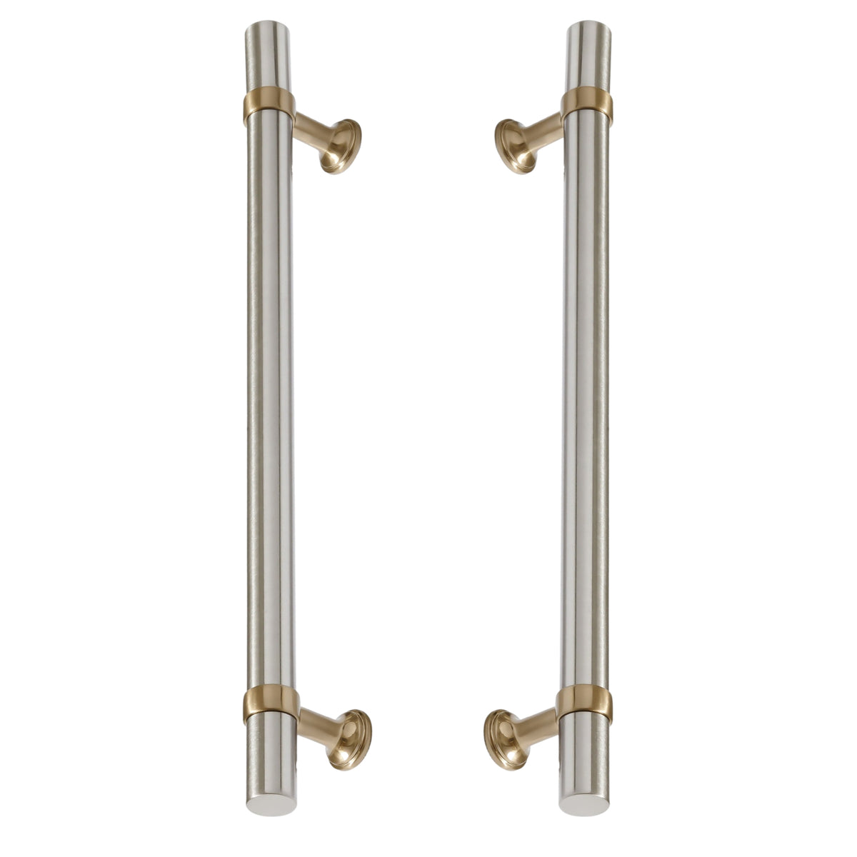 Champagne Bronze and Satin Nickel Smooth "Contemporary" Glass Shower Door Handles - Forge Hardware Studio