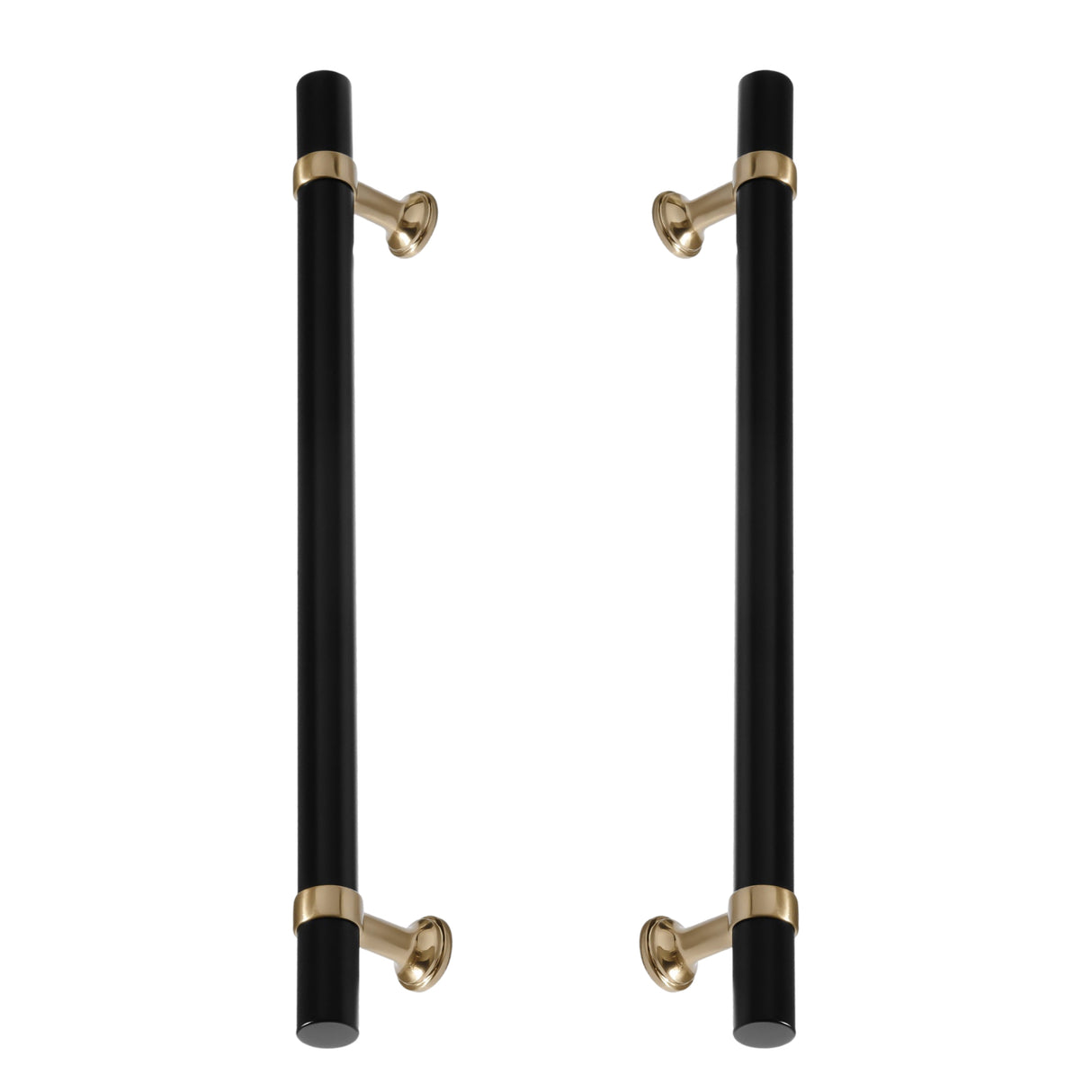 Champagne Bronze and Matte Black Smooth "Contemporary" Glass Shower Door Handles - Forge Hardware Studio