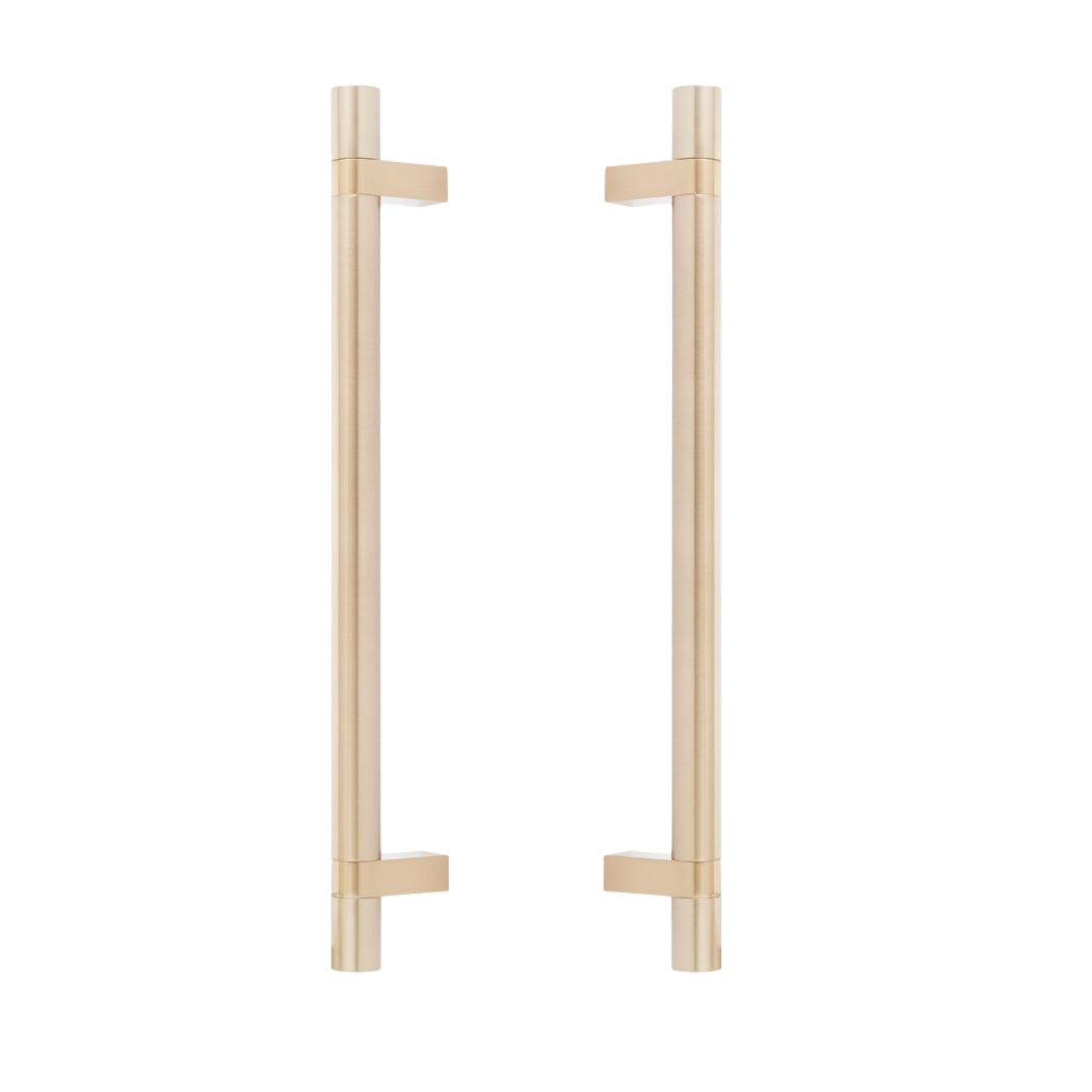 Smooth T-Bar Bronze Copper Glass Shower Door Handles - Forge Hardware Studio