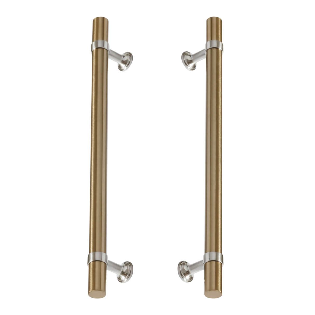 Satin Nickel and Champagne Bronze Smooth "Contemporary" Glass Shower Door Handles - Forge Hardware Studio