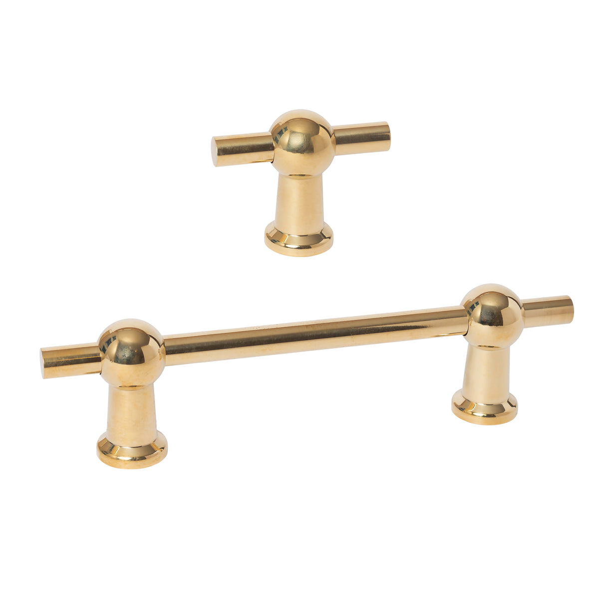 Unlacquered Btass "Elodie" T-Knob and Drawer Pull - Forge Hardware Studio