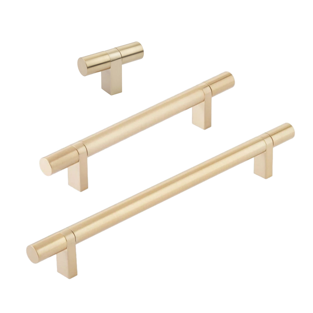 Smooth T-Bar Champagne Bronze Cabinet Knobs and Drawer Pulls - Forge Hardware Studio