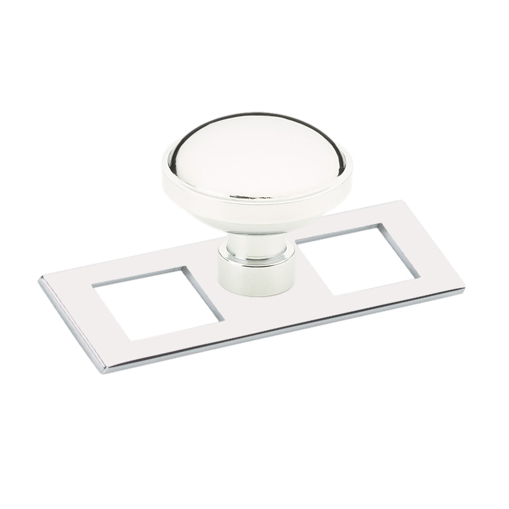 Polished Chrome Industrial Modern Pulls and Knob with Backplate - Forge Hardware Studio