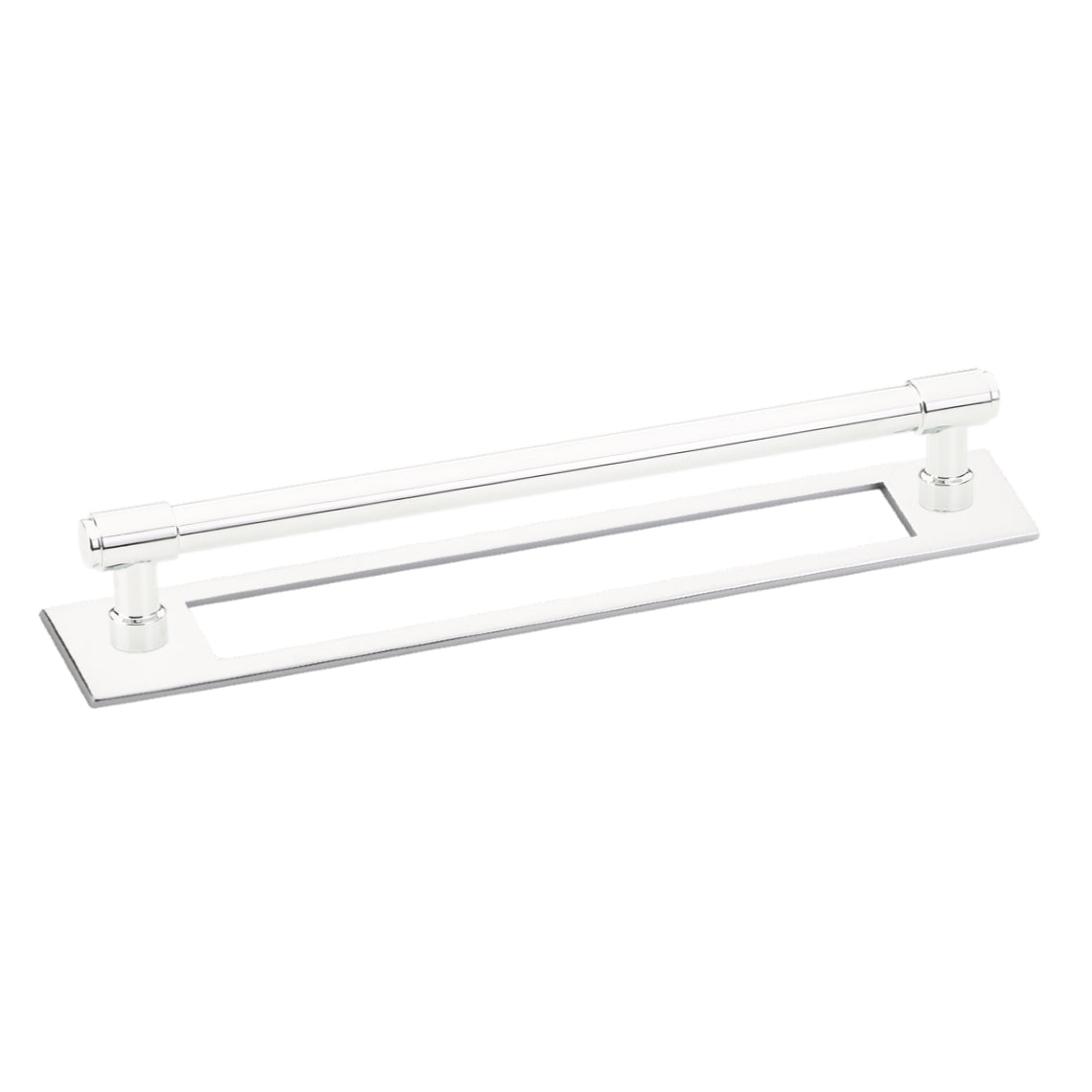 Polished Chrome Industrial Modern Pulls and Knob with Backplate - Forge Hardware Studio