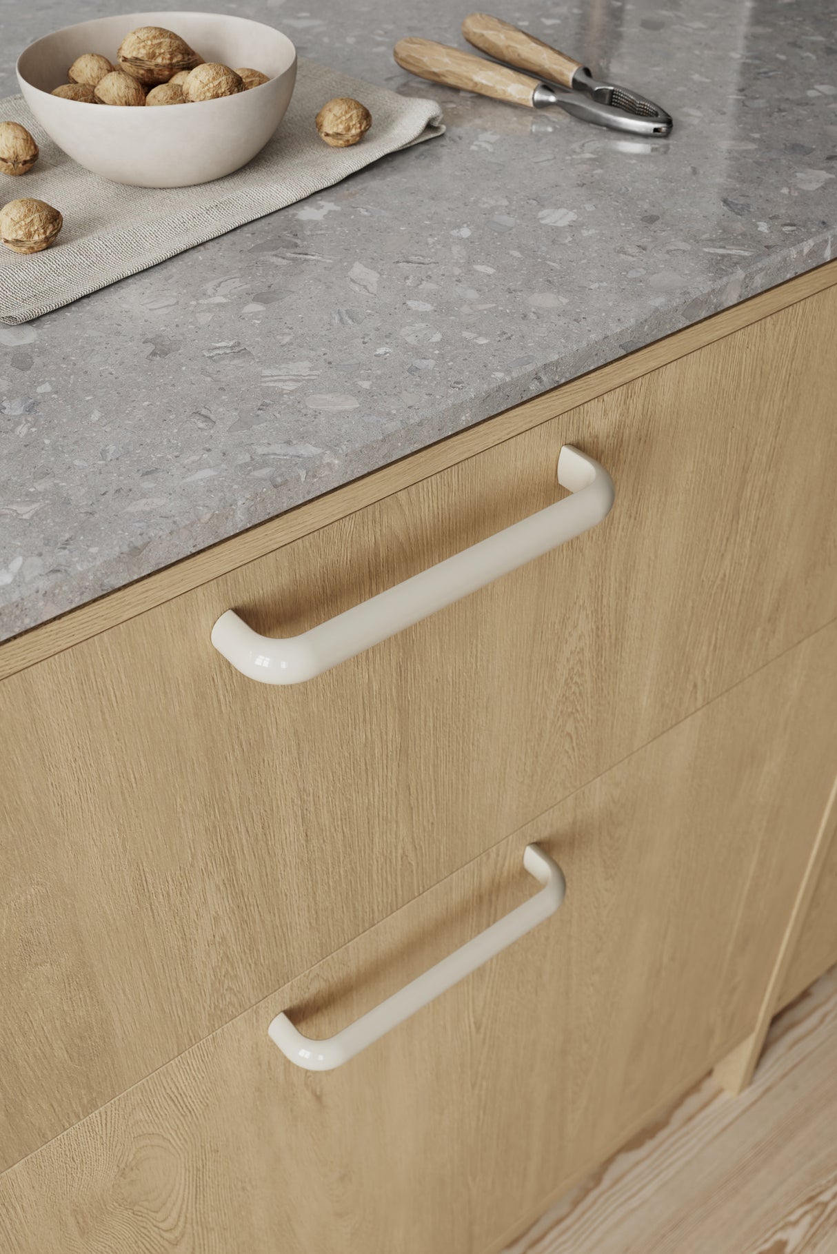Ivory White "Vibe" Cup Knob and Drawer Pull - Forge Hardware Studio