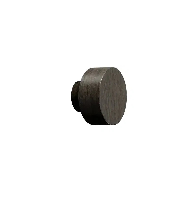 Round Wood "Row" Dark Brown Cabinet Knob - Forge Hardware Studio