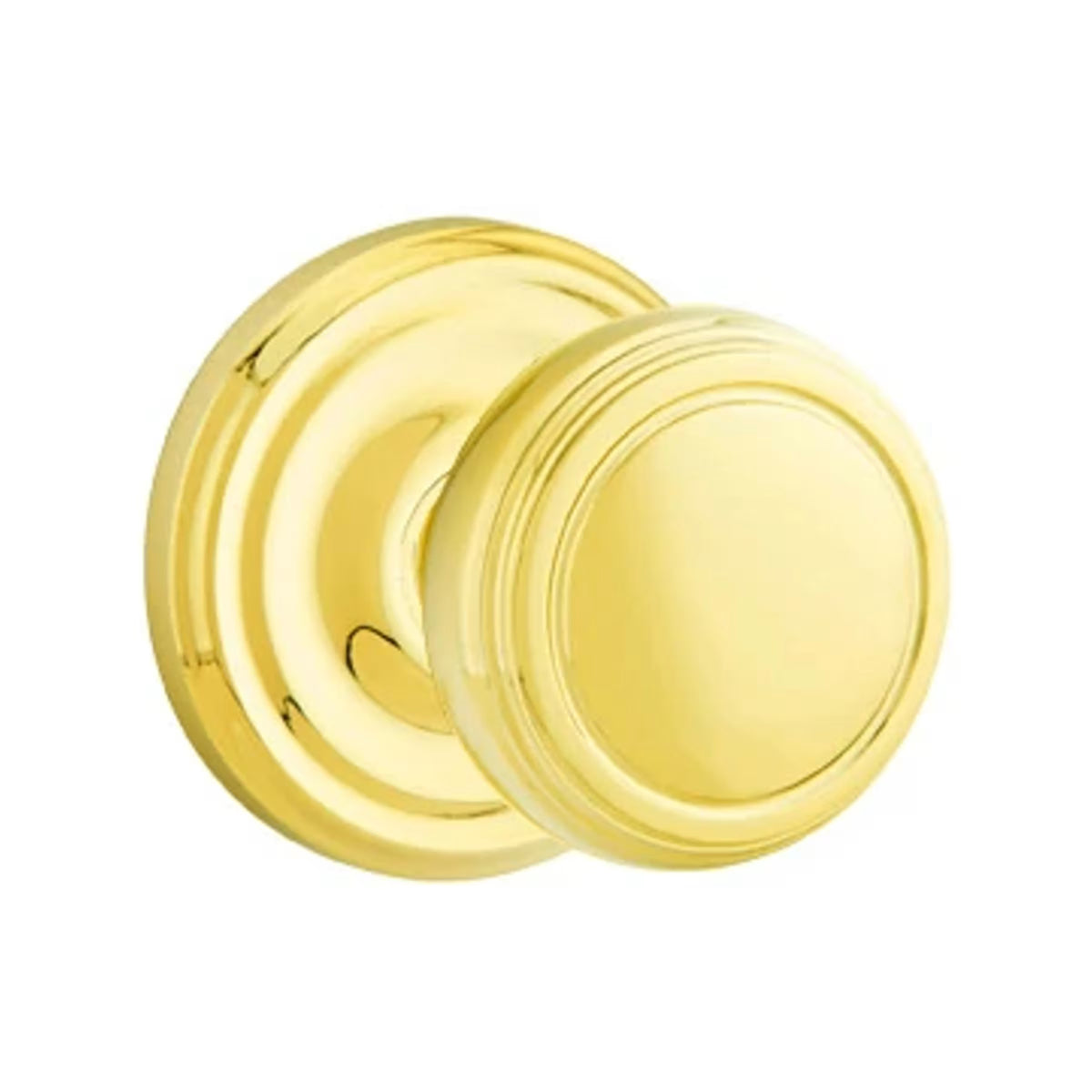 Transitional Unlacquered Brass "Ridge" Round Door Knob
