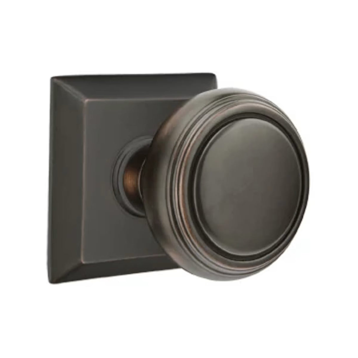 Transitional Oil Rubbed Bronze "Ridge" Round Door Knob