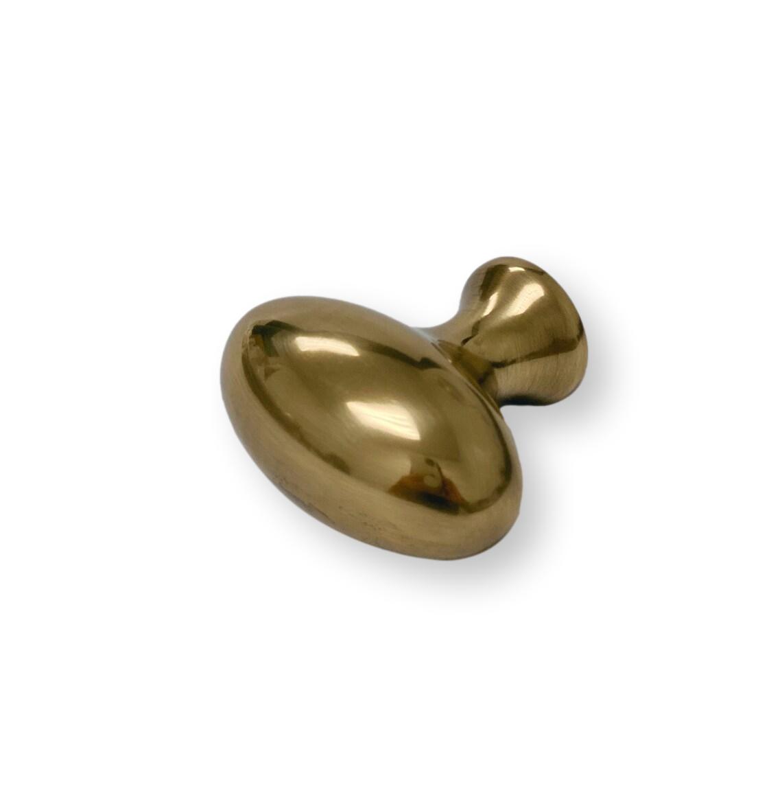 French Brass "Heritage" Oval Cabinet Knob - Forge Hardware Studio