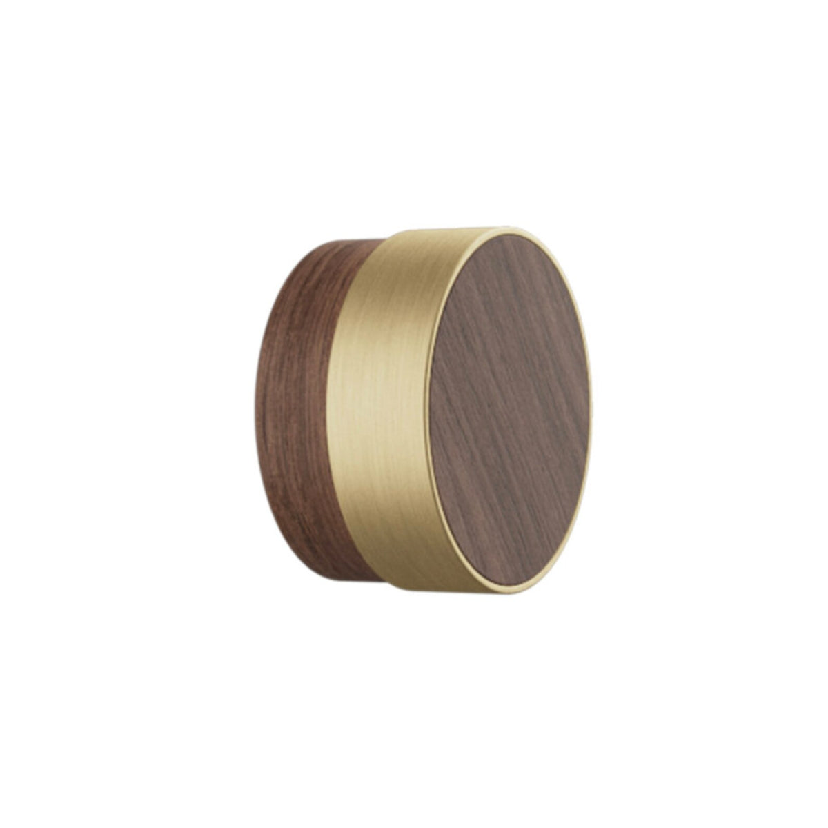 Oak, Walnut, Black and Brass "Radio" Round Cabinet Knobs - Forge Hardware Studio