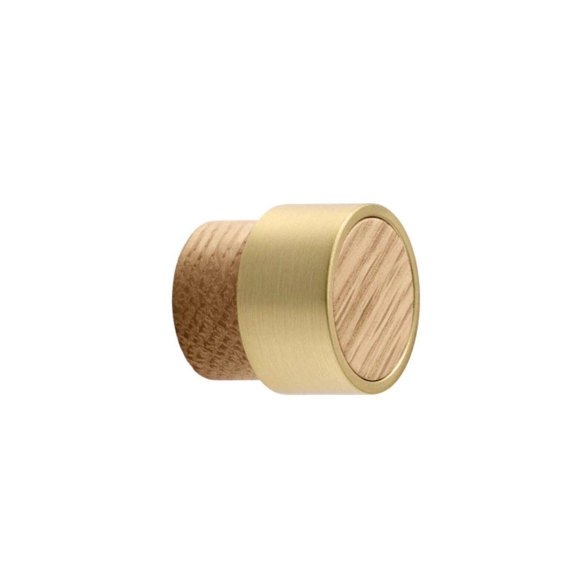 Oak, Walnut, Black and Brass "Radio" Round Cabinet Knobs - Forge Hardware Studio