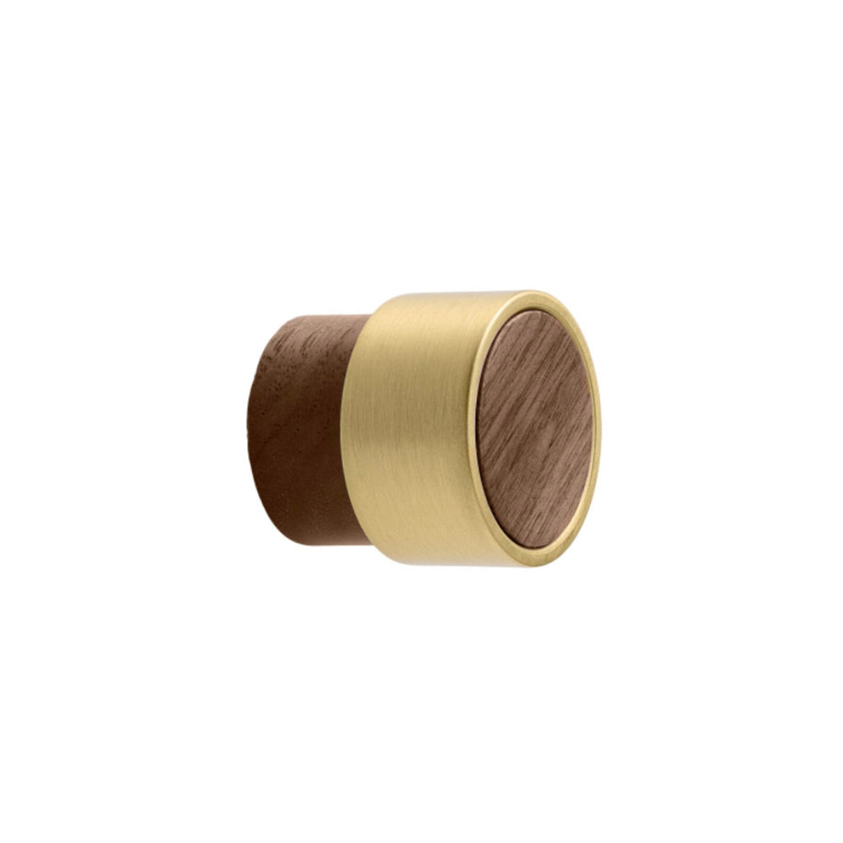 Oak, Walnut, Black and Brass "Radio" Round Cabinet Knobs - Forge Hardware Studio