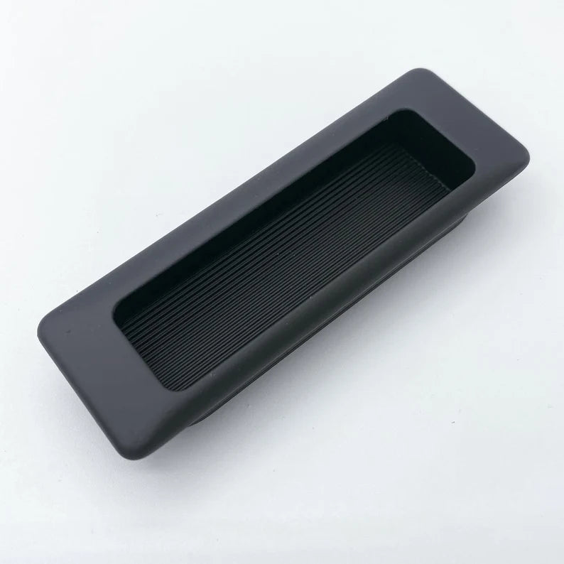 Recessed Matte Black Drawer Pulls - Forge Hardware Studio