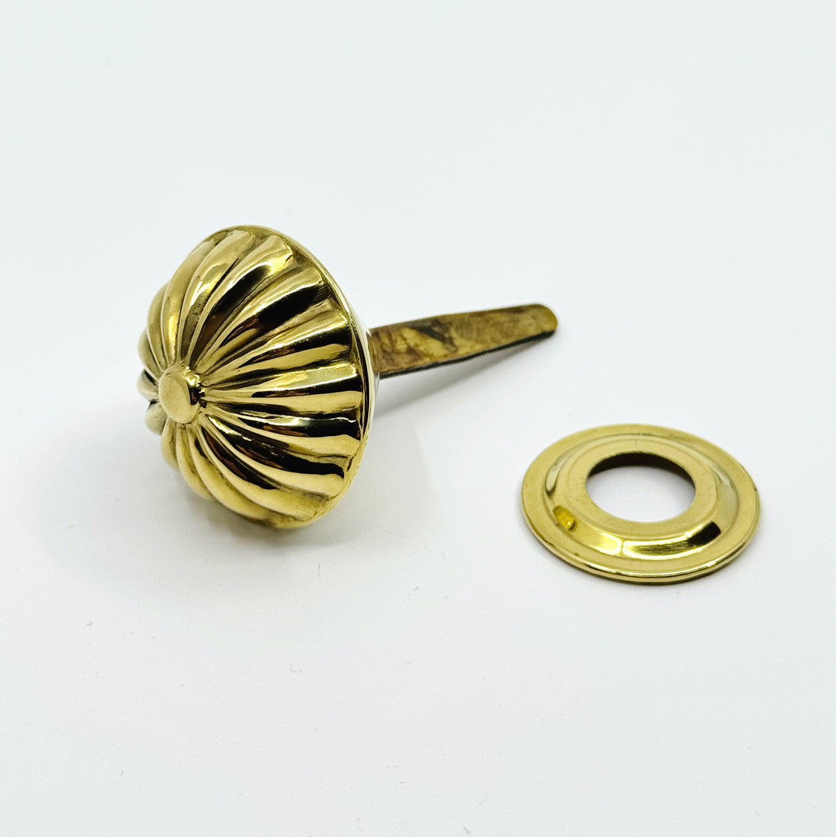 Unlacquered Brass "Sabine" Spool Cabinet Knob - Forge Hardware Studio