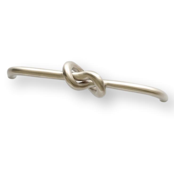 Brushed Nickel "Knot" 5 in. Drawer Pull - Forge Hardware Studio