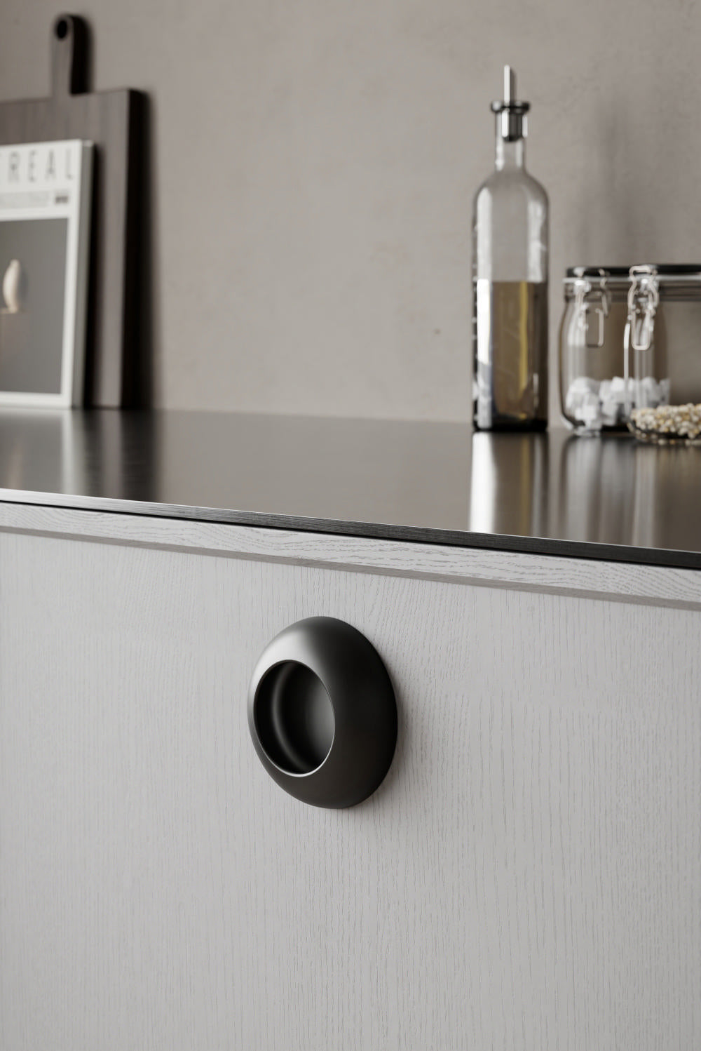 Matte Black "Vibe" Cup Knob and Drawer Pull - Forge Hardware Studio