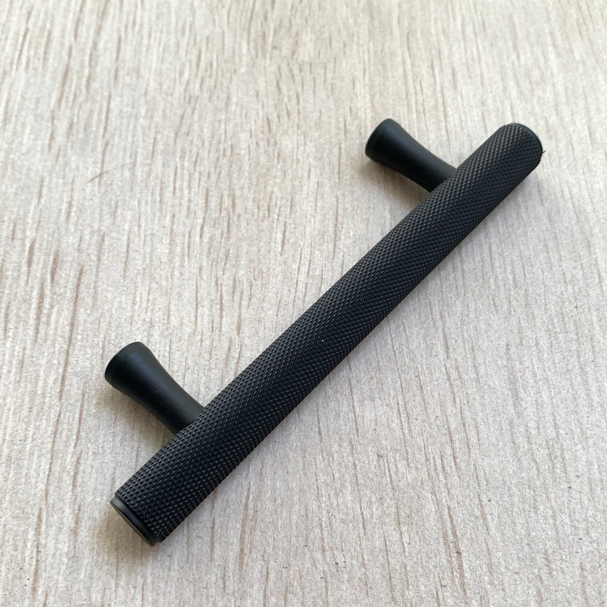 Matte Black Solid "Texture" Knurled Drawer Pulls and Knobs - Brass Cabinet Hardware