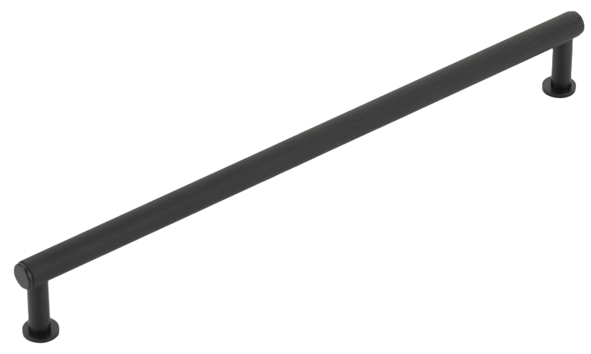 Matte Black "Maison" Knurled Drawer Pulls and Cabinet Knobs with Optional Backplate - Forge Hardware Studio