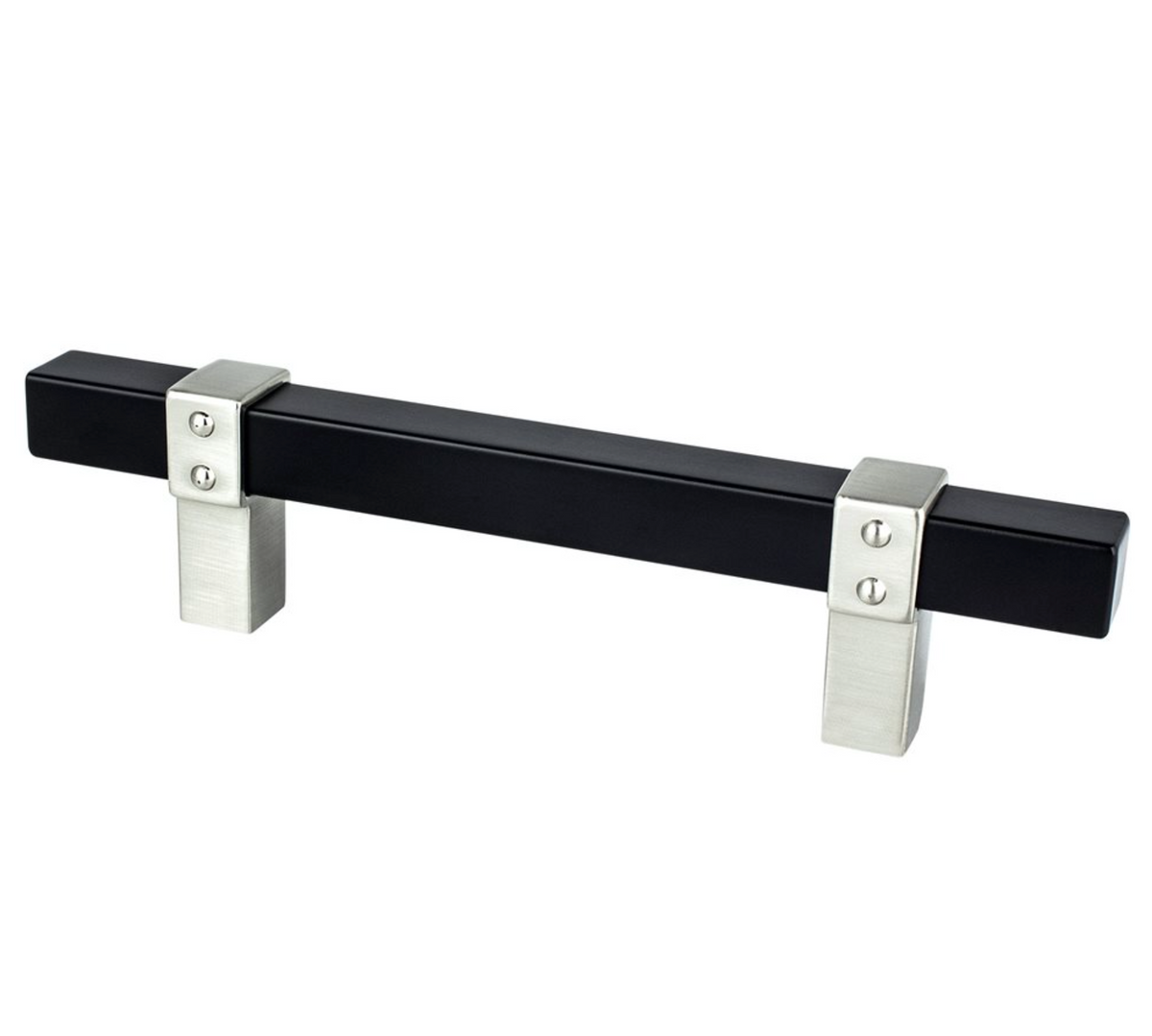 Brushed Nickel and Matte Black "Rio" Dual-Finish Cabinet Knob and Drawer Pulls - Forge Hardware Studio