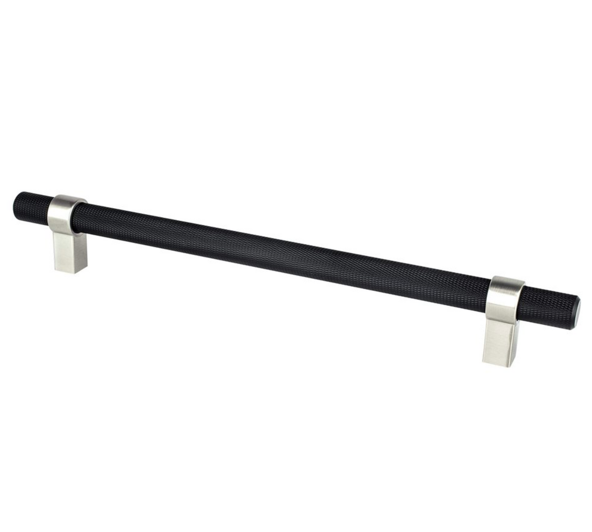 Knurled "Prelude" Brushed Nickel and Matte Black Cabinet Knobs and Drawer Pulls - Forge Hardware Studio