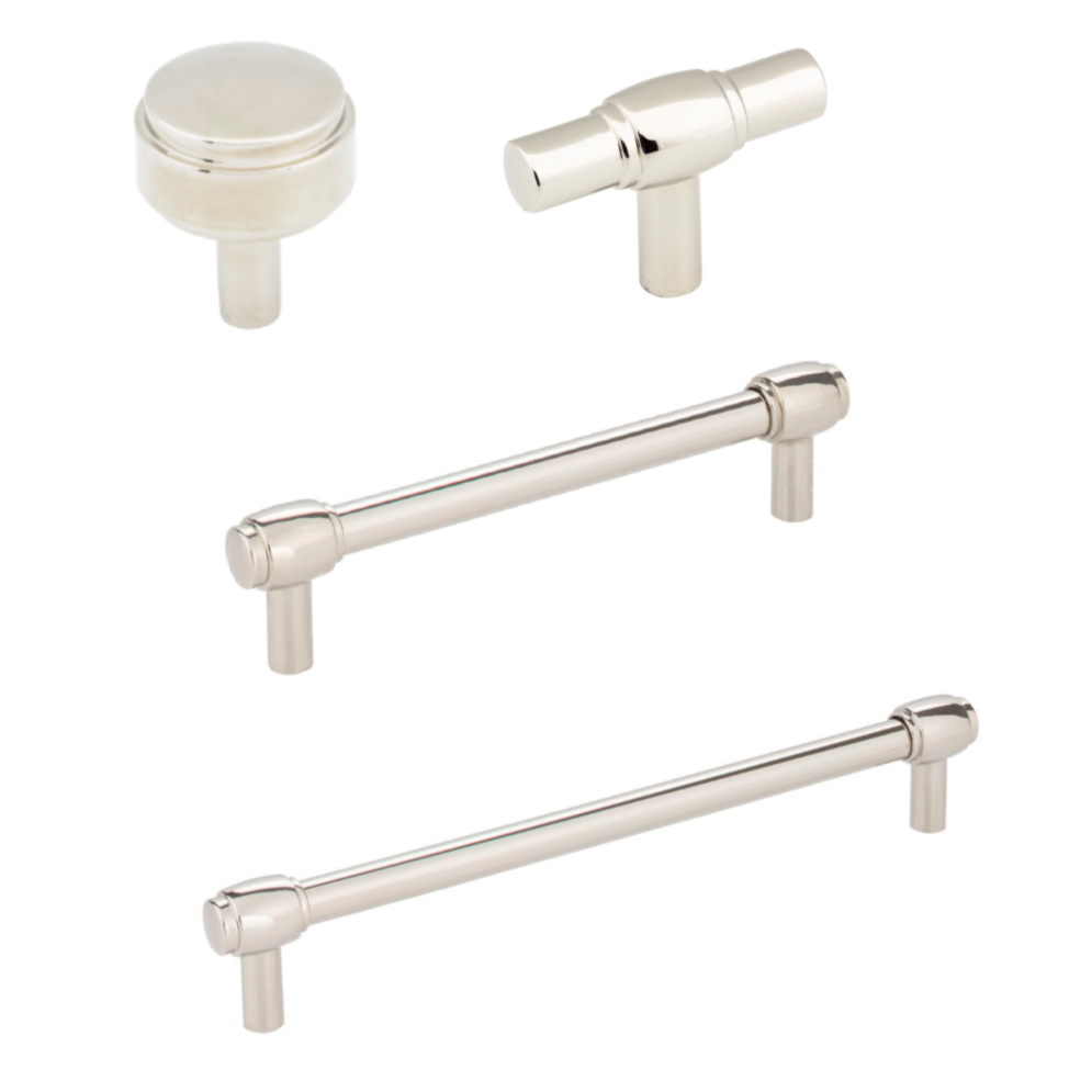 Nash Polished Nickel Drawer Pulls and Cabinet Knobs - Forge Hardware Studio