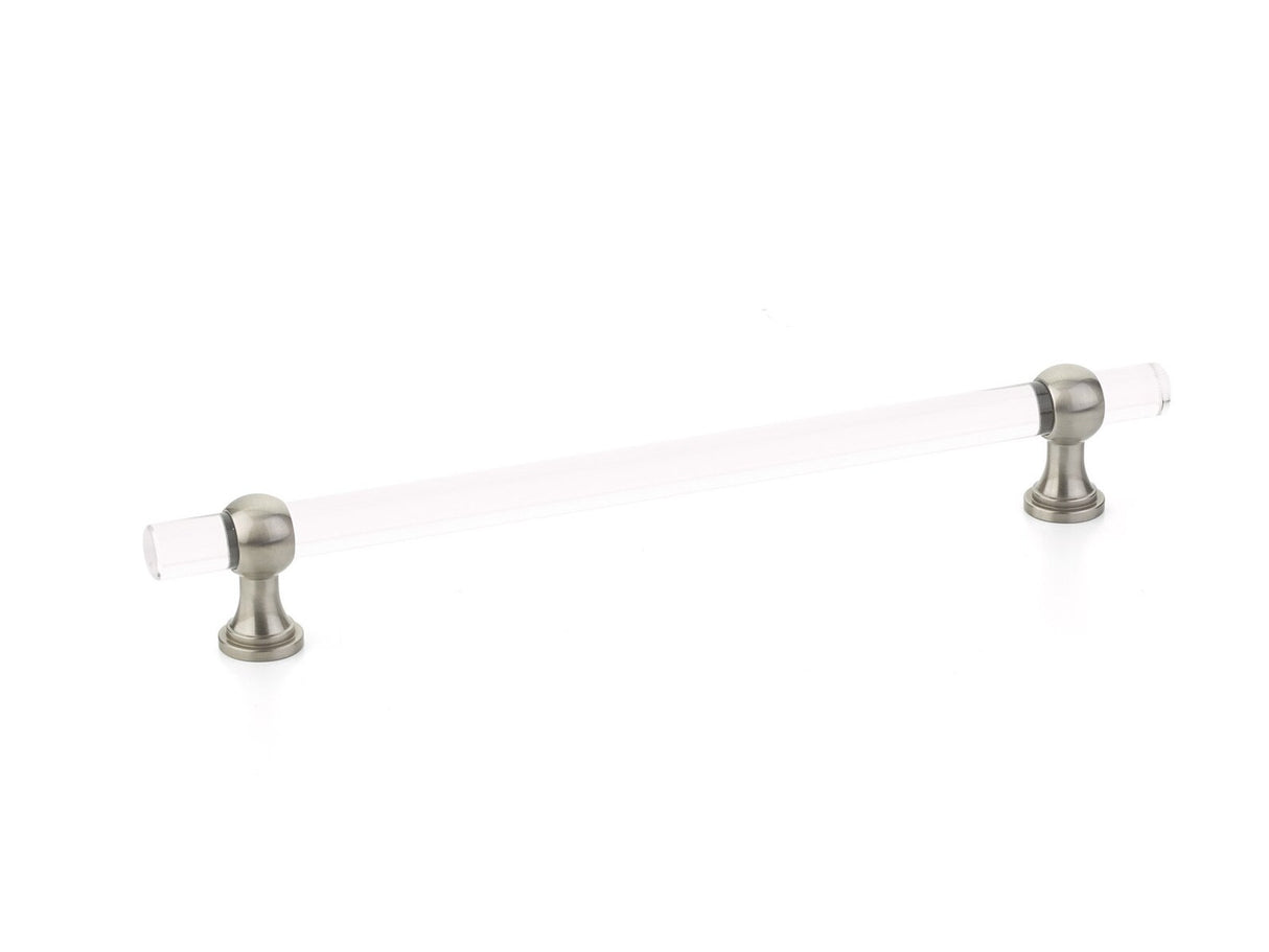 Satin Nickel and Lucite "Gleam" Cabinet Knobs and Drawer Pulls (Adjustable) - Forge Hardware Studio
