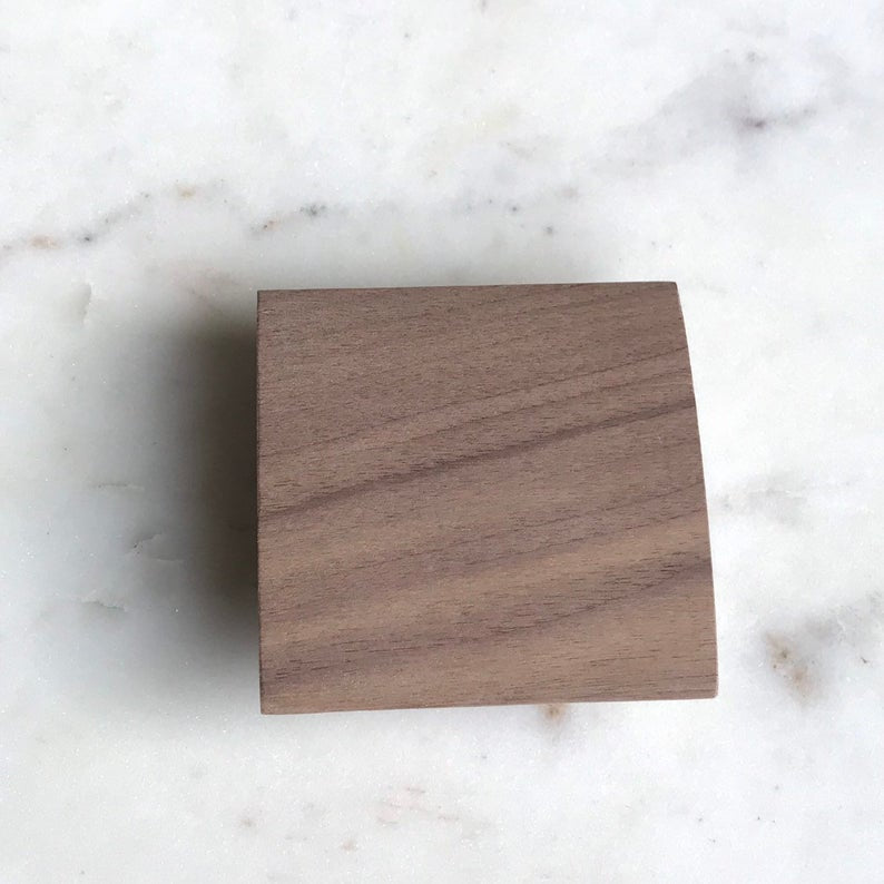 Wood Cabinet Knob Squared Mid-century Modern Hardware - Brass Cabinet Hardware