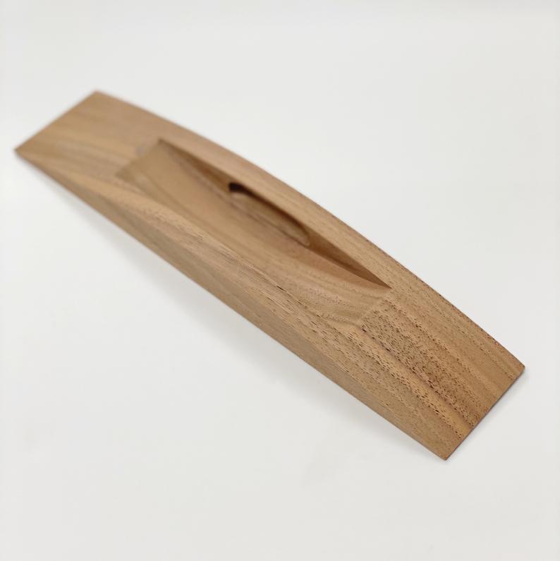 Walnut Flush Mid-century Modern Wood Drawer Handles - Forge Hardware Studio