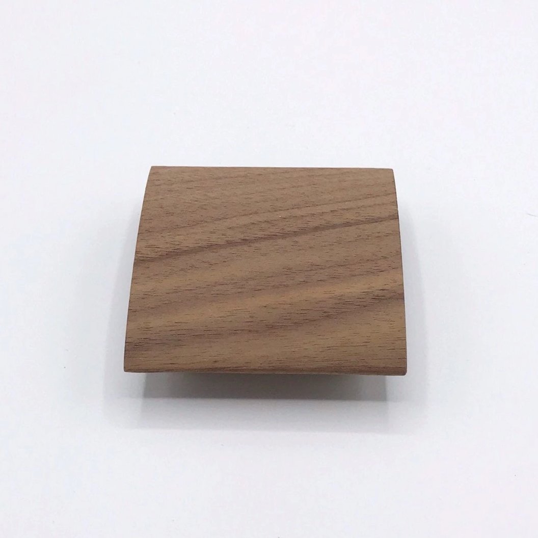 Wood Cabinet Knob Squared Mid-century Modern Hardware - Brass Cabinet Hardware