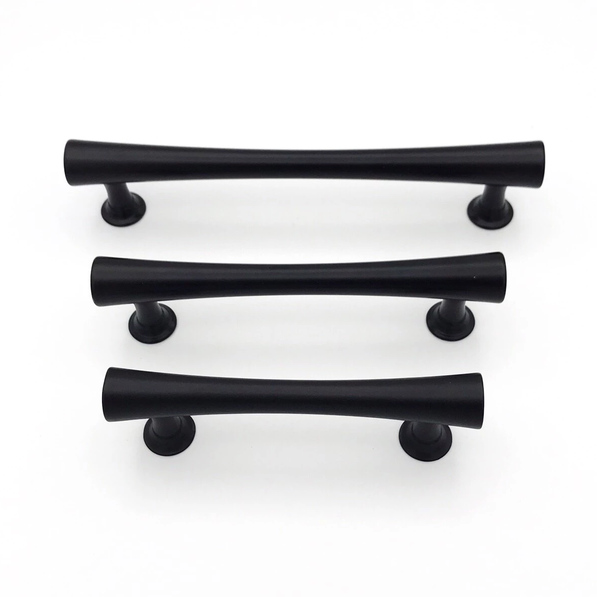 Emma Round Mid-Century Matte Black Cabinet Knob and Drawer Pulls - Brass Cabinet Hardware