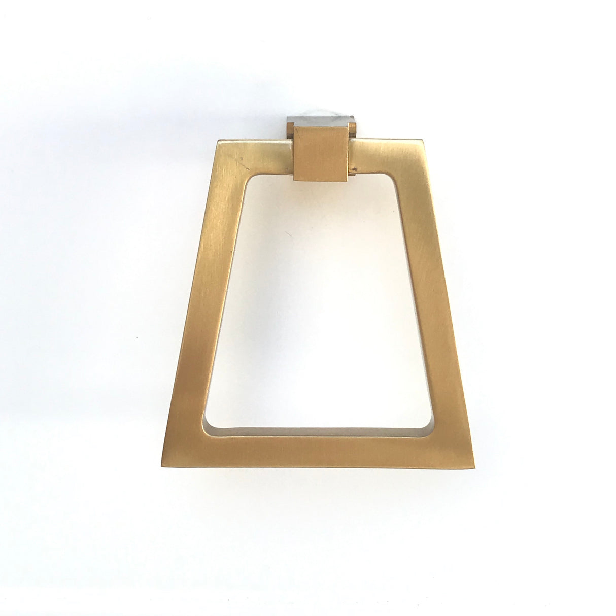 Zimi Triangular Oversized Ring Pull in Satin Brass - Brass Cabinet Hardware