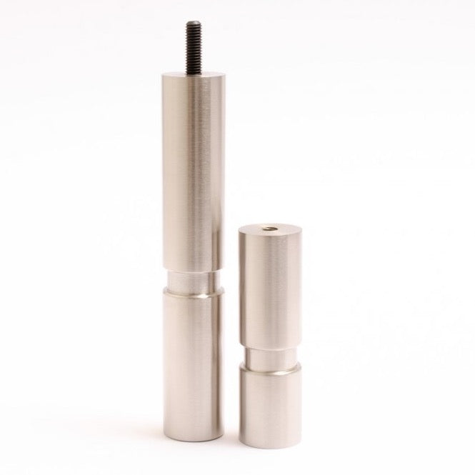 Set of 2- Mid-century Modern Furniture Legs - Replacement Legs in Brushed Nickel - Brass Cabinet Hardware