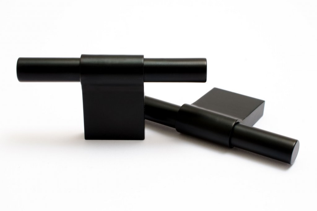 Line Matte Black Cabinet Knobs and Drawer Pulls - Brass Cabinet Hardware