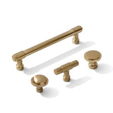 Champagne Bronze Industrial Modern Cabinet Knobs and Drawer Pulls - Forge Hardware Studio