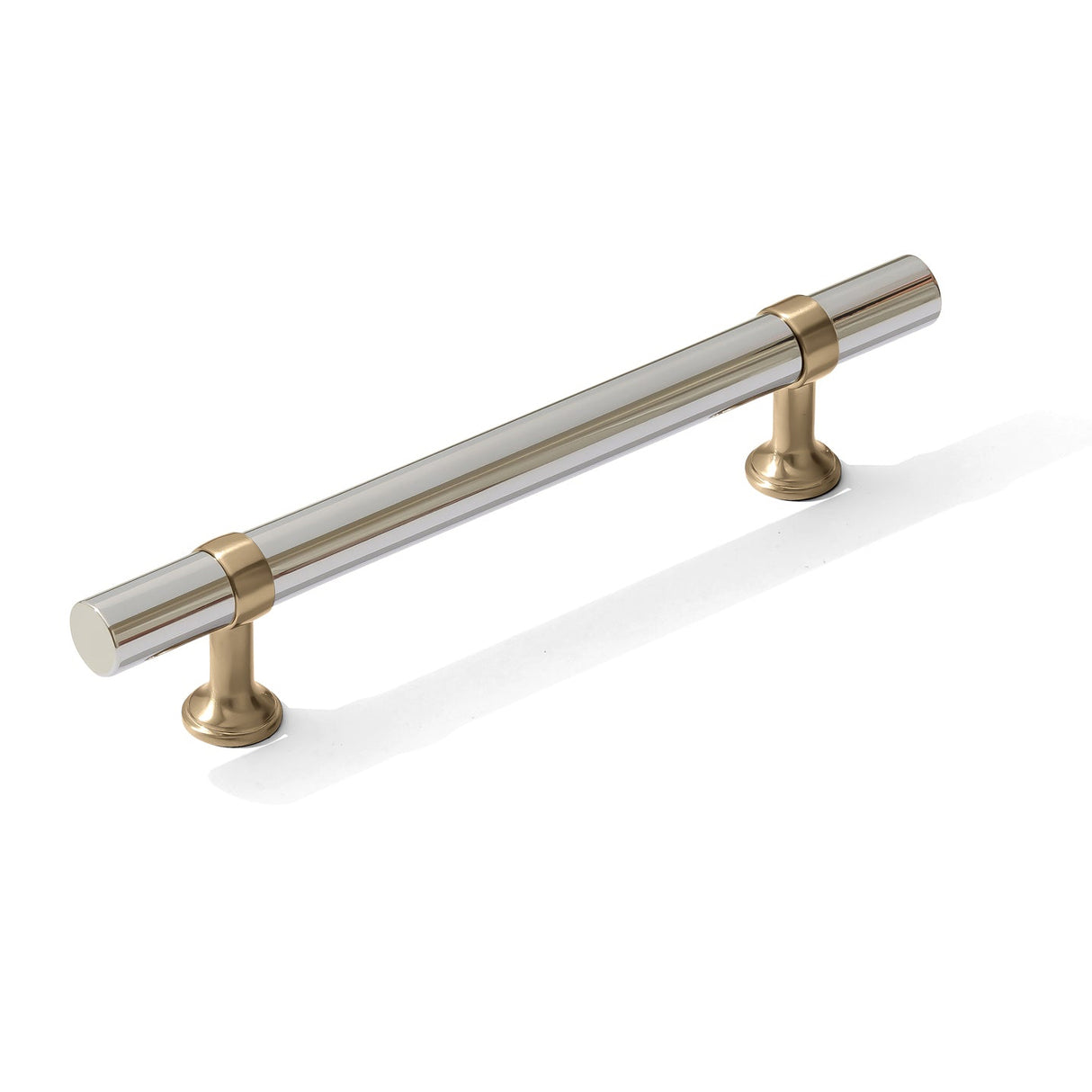 Smooth T-Bar "Contemporary" Champagne Bronze and Polished Nickel Knobs and Pulls - Forge Hardware Studio