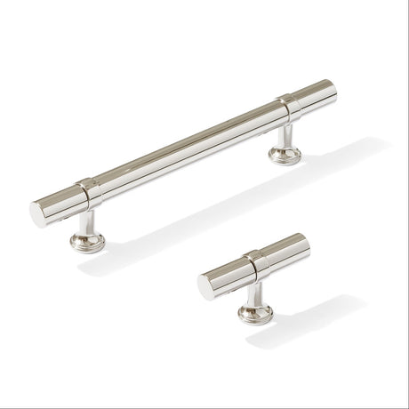 Smooth T-Bar "Contemporary" Polished Nickel Knobs and Pulls - Forge Hardware Studio
