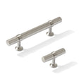 Knurled T-Bar "Contemporary" Satin Nickel Knobs and Pulls - Forge Hardware Studio